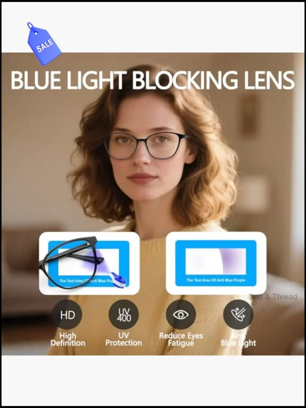 TR90 Blue Light Blocking Glasses UV400 Anti Glare Computer Eyewear